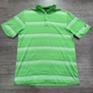 Men's Green Striped Polo Shirt